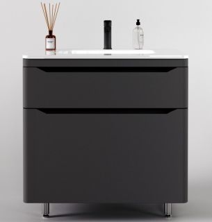 Тумба под раковину Style Line Марелла 80 Люкс Plus СС-00002403 серый матовый